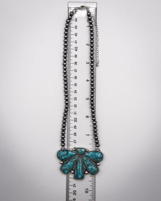 Sierra Fan Fashion Necklace Set in Aqua – Jewelry from Bronco Western Supply Co.