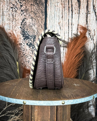 Sierra Mesa Hide Saddle Crossbody in Coffee by Trinity Ranch – Purses & Wallets from Bronco Western Supply Co.