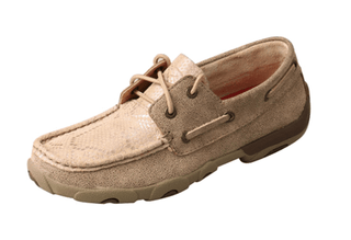 Sierra Twisted X Boat Shoe Driving Moc - Dusty Tan & Snake Print – Women's Shoes from Bronco Western Supply Co.