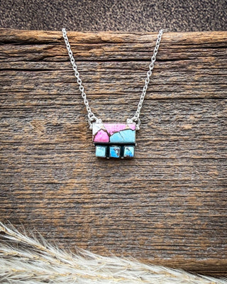Silver Lark Cotton Candy and Golden Hills Turquoise Necklace – Necklace from Bronco Western Supply Co.