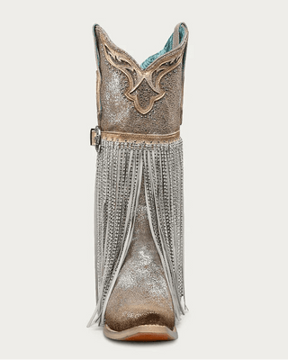 Silver Revelry Crystal Fringe Snip Toe Boots in Silver and Gold by Corral Boots – Women's Boots from Bronco Western Supply Co.