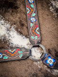 Silver Royal Aztec and Flower Breast Collar - Breast Collars - Tough 1 - Bronco Western Supply Co.