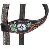 Silver Royal Aztec and Flower Ear Headstall - Headstalls & Accessories - Tough 1 - Bronco Western Supply Co.