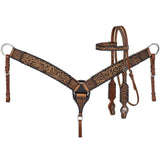 Silver Royal Sunflower and Black Lace Headstall and Breast Collar Set - Headstalls & Accessories - Tough 1 - Bronco Western Supply Co.