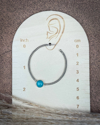 Single Stone Roped Turquoise Hoop Earrings – Jewelry from Bronco Western Supply Co.