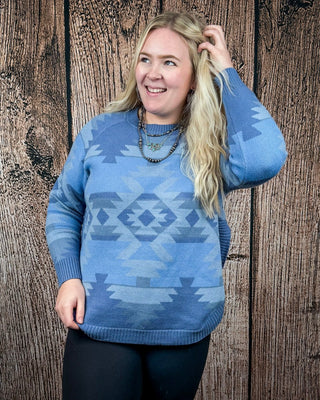 Slate River Knit Aztec Sweater by Lucky & Blessed – Apparel from Bronco Western Supply Co.