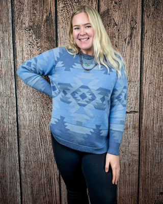Slate River Knit Aztec Sweater by Lucky & Blessed – Apparel from Bronco Western Supply Co.