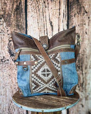 Sofia Mia Denim Rug Crossbody Bag by Myra Bag – Purses & Wallets from Bronco Western Supply Co.