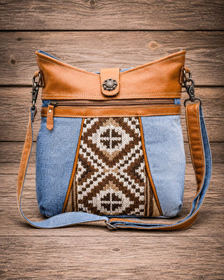Sofia Mia Denim Rug Crossbody Bag by Myra Bag – Purses & Wallets from Bronco Western Supply Co.