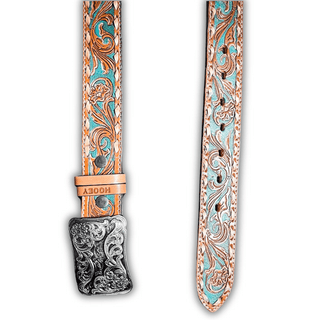 Sonoma - Brown and Turquoise Buckstitch Hooey belt – Apparel from Bronco Western Supply Co.