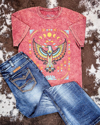 Southwestern Eagle Graphic Tee - Wine – Apparel from Bronco Western Supply Co.