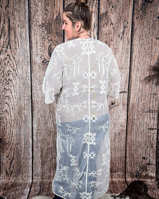 Stampede Embroidered Mesh Lace Duster – Apparel from Bronco Western Supply Co.