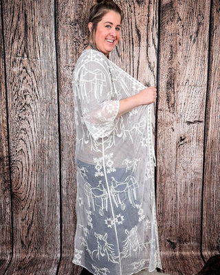 Stampede Embroidered Mesh Lace Duster – Apparel from Bronco Western Supply Co.