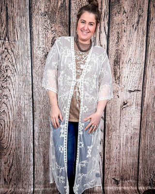 Stampede Embroidered Mesh Lace Duster – Apparel from Bronco Western Supply Co.