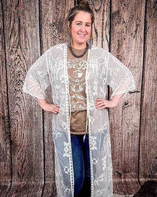 Stampede Embroidered Mesh Lace Duster – Apparel from Bronco Western Supply Co.