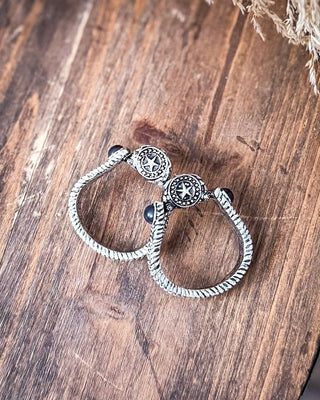 Star Stirrup Fashion Stud Earrings - Black – Jewelry from Bronco Western Supply Co.