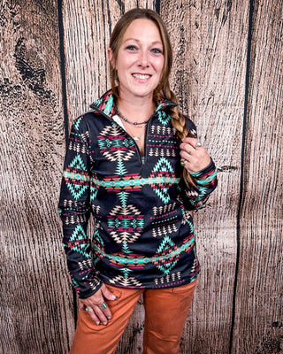 Sterling Kreek - Cabin Fever Fitted Quarter Zip Pullover – Apparel from Bronco Western Supply Co.