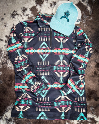 Sterling Kreek - Cabin Fever Fitted Quarter Zip Pullover – Apparel from Bronco Western Supply Co.