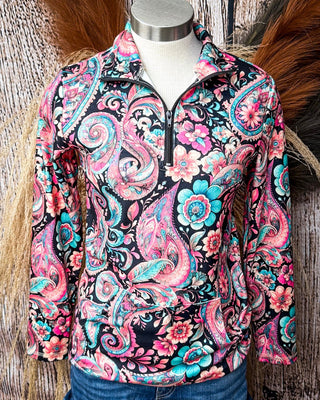 Sterling Kreek - Midnight Bloom Fitted Pullover – Shirts & Tops from Bronco Western Supply Co.