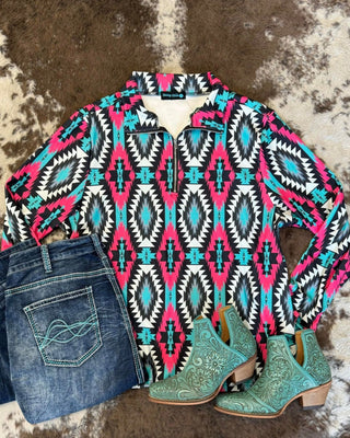 Sterling Kreek - Montezuma Quarter Zip Pullover – Apparel from Bronco Western Supply Co.