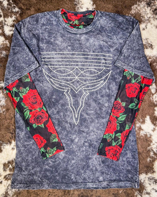 Sterling Kreek - Rose of My Heart Mesh Top – Apparel from Bronco Western Supply Co.