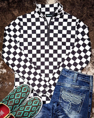 Sterling Kreek - Round the Track Quarter Zip Fitted Pullover – Apparel from Bronco Western Supply Co.