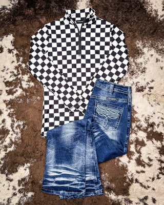 Sterling Kreek - Round the Track Quarter Zip Fitted Pullover – Apparel from Bronco Western Supply Co.