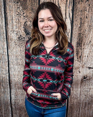 Sterling Kreek - The Crimson Valley Quarter Zip Pullover – Apparel from Bronco Western Supply Co.