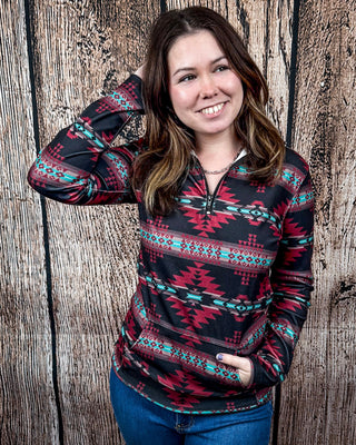 Sterling Kreek - The Crimson Valley Quarter Zip Pullover – Apparel from Bronco Western Supply Co.