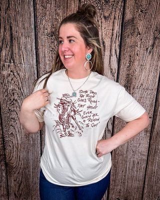 Still in The Saddle Graphic Tee - Cream – Shirts & Tops from Bronco Western Supply Co.