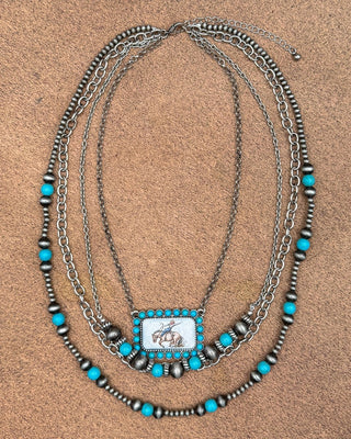 Stockyard Portrait Four Layer Stone Necklace – Jewelry from Bronco Western Supply Co.
