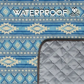 Sundance Blue Printed Stripe Picnic Blanket – Home Decor from Bronco Western Supply Co.