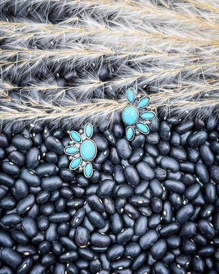 Sundial Stud Earrings in Teal – Jewelry from Bronco Western Supply Co.