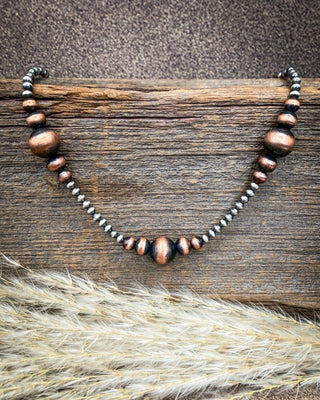 Sundown Balance Sterling Silver & Graduated Copper Pearl Necklace – Jewelry from Bronco Western Supply Co.