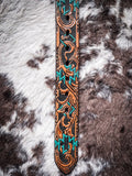 "Sundown" Tan/Rust Aztec Filigree Embossed Hooey Belt - Apparel - Hooey - Bronco Western Supply Co.