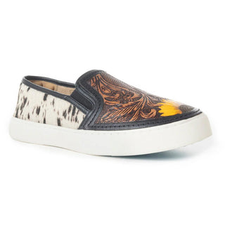Sunflower Trail Hair-On Leather Slip On Sneakers in Brown by Myra Bag – Women's Shoes from Bronco Western Supply Co.