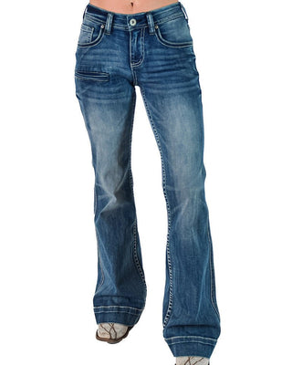 Blue jeans on a white background