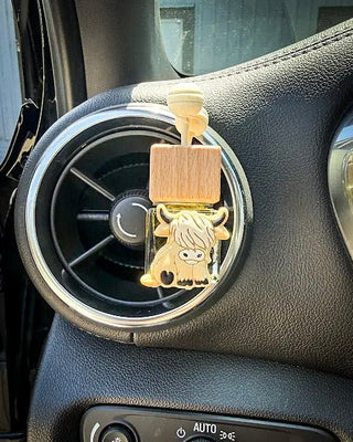 Tan Highland Cow Vent Clip Car Diffuser in Cowgirl Kisses – Accessories from Bronco Western Supply Co.