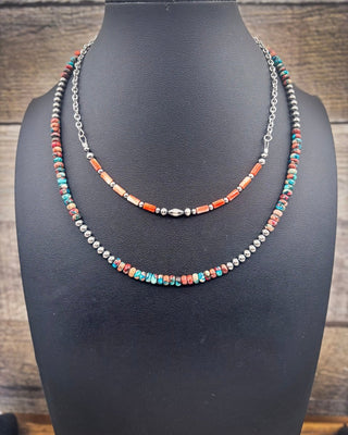 Tessa Blue and Pink Sea Sediment Necklace – Jewelry from Bronco Western Supply Co.