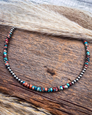 Tessa Blue and Pink Sea Sediment Necklace – Jewelry from Bronco Western Supply Co.