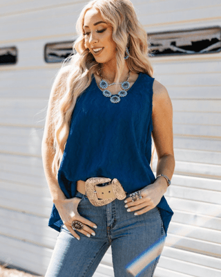 The Caldera Tank - Navy – Shirts & Tops from Bronco Western Supply Co.