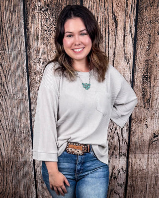 The Ellis Top - Pearl Grey - Shirts & Tops - Andree by Unit - Bronco Western Supply Co.