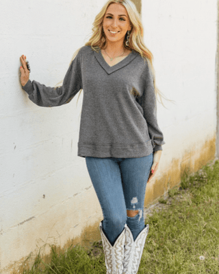 The Hadley Top - Charcoal – Shirts & Tops from Bronco Western Supply Co.