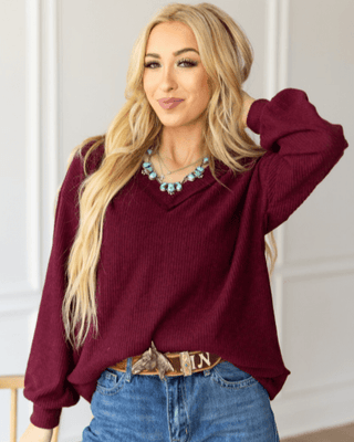 The Hadley Top - Wine – Shirts & Tops from Bronco Western Supply Co.