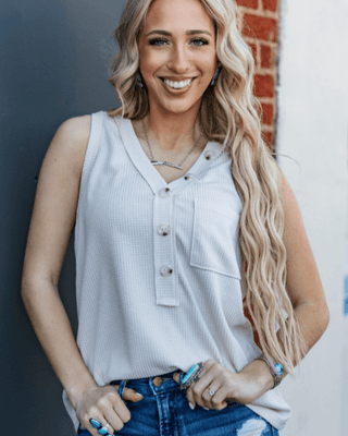The Lanie Tank - Oatmeal – Shirts & Tops from Bronco Western Supply Co.
