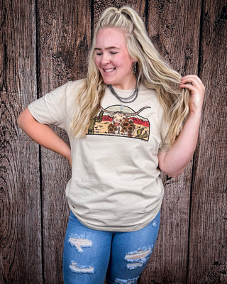 The Laredo Longhorn Graphic Tee - Cream – Shirts & Tops from Bronco Western Supply Co.
