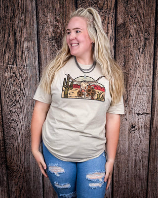The Laredo Longhorn Graphic Tee - Cream – Shirts & Tops from Bronco Western Supply Co.