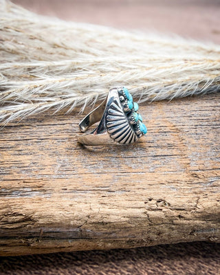The Marie Sterling Silver Turquoise Adjustable Ring – Rings from Bronco Western Supply Co.