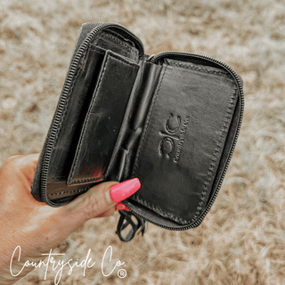 The Sidekick Checkered Leather Mini Wallet in Black by Countryside Co. – Purses & Wallets from Bronco Western Supply Co.