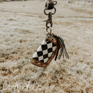 The Sidekick Checkered Leather Mini Wallet in Black by Countryside Co. – Purses & Wallets from Bronco Western Supply Co.